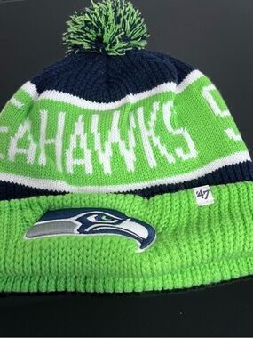 Seattle Seahawks NFL ’47 Pom Beanie Hat NWT